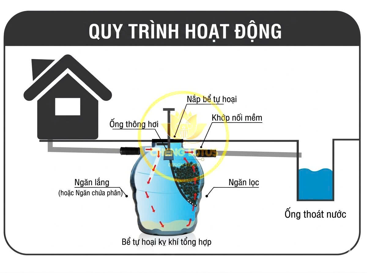 Bể tự hoại  PP Cheng nước thải sinh hoạt