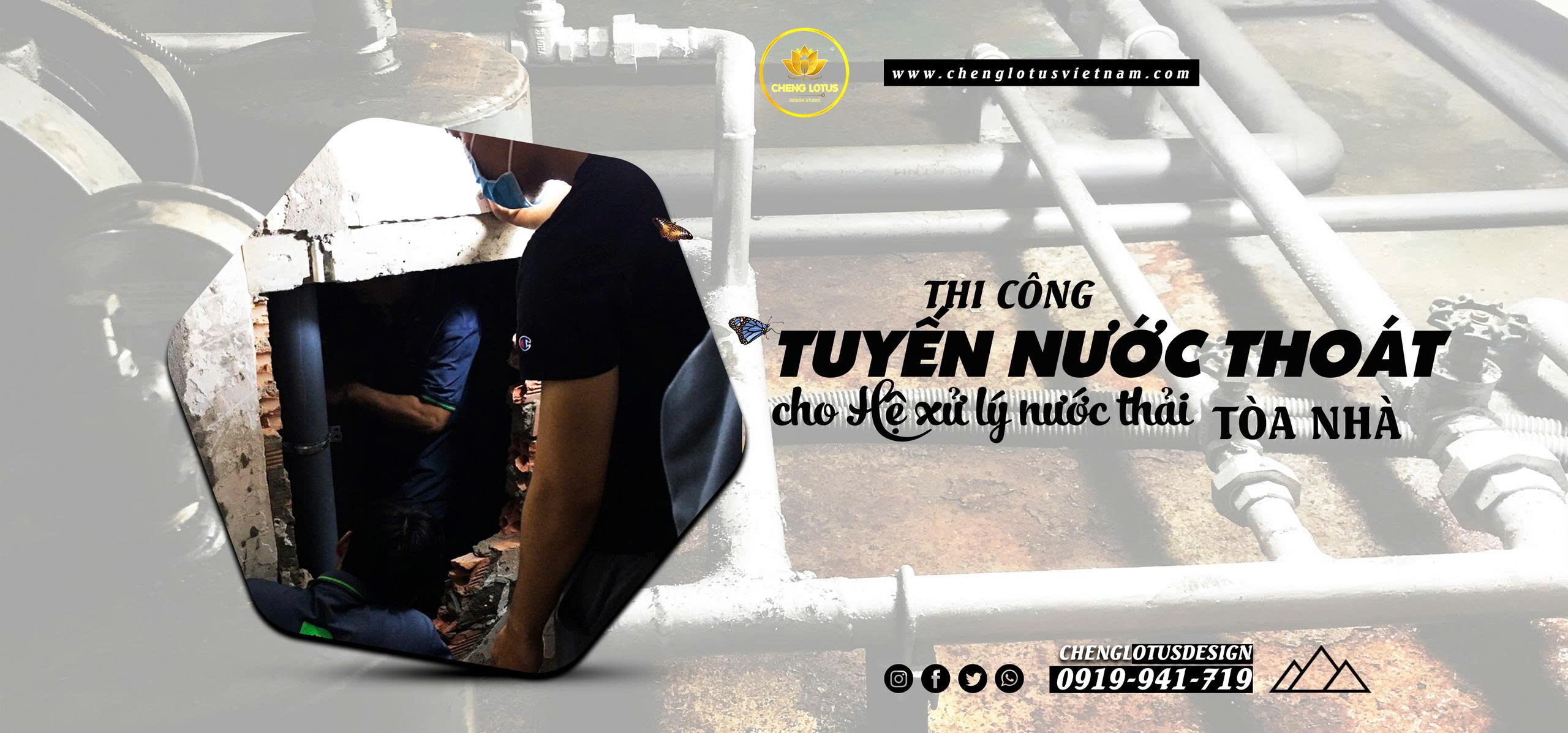 Thi công tuyến nước thoát hệ thống xử lý nước thải dự án toà nhà Quận Phú Nhuận 
